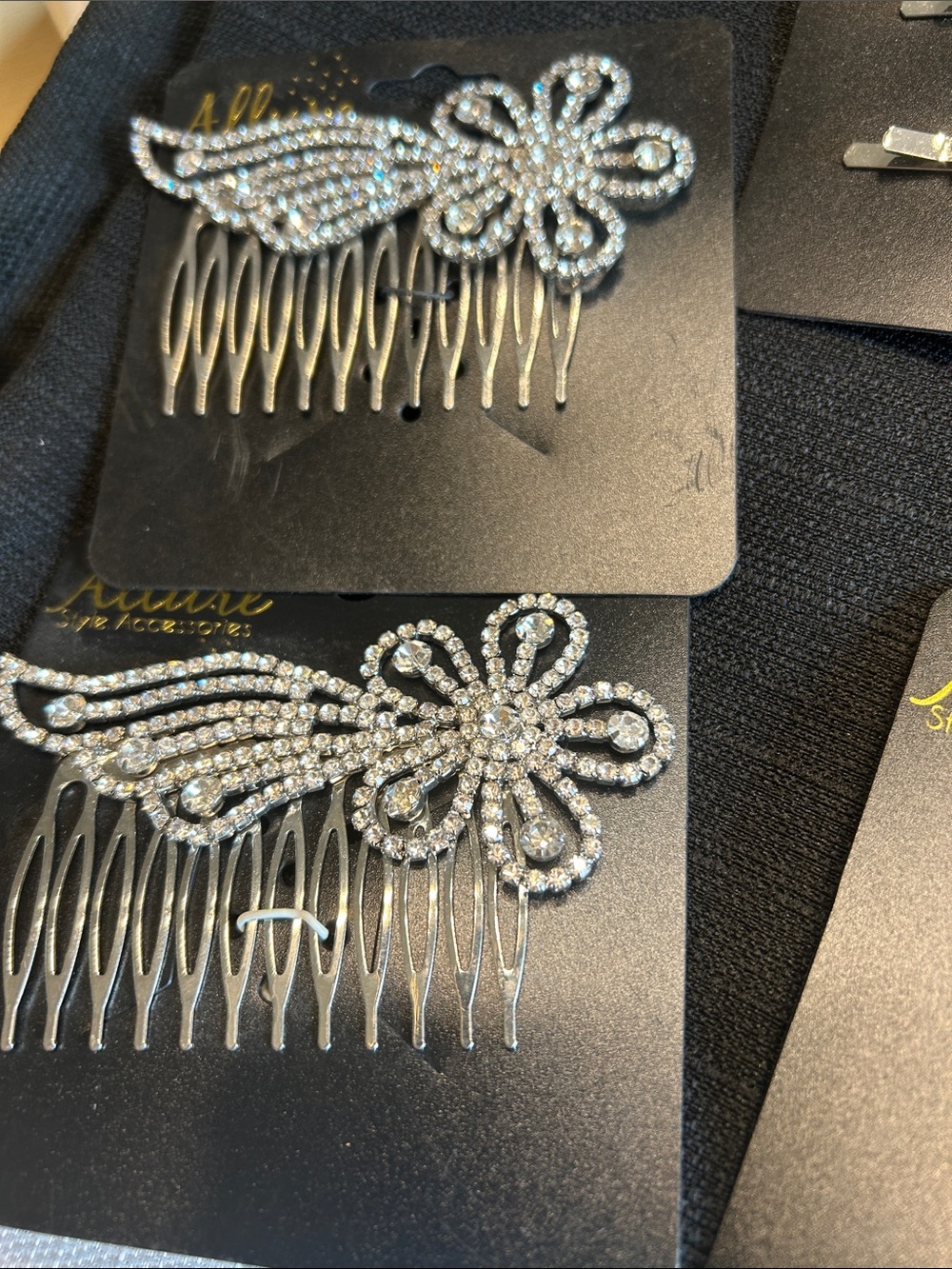 Allure Crystal Rhinestone Hair Accessory Set - Silver - Picture 6 of 6
